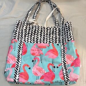 ⭐️ Flamingo Print Tote Bag - Pink and Blue